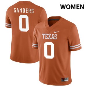 Texas Longhorns Women's #0 Ja'Tavion Sanders Authentic Orange NIL 2022 College Football Jersey JYN25P6D